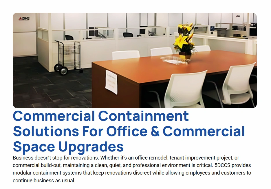 Construction containment service applications across industries