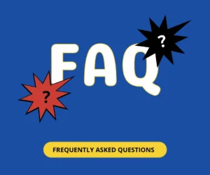 FAQ graphic with bold text reading "FAQ" and colorful question marks, representing frequently asked questions about modular wall systems and construction containment services.