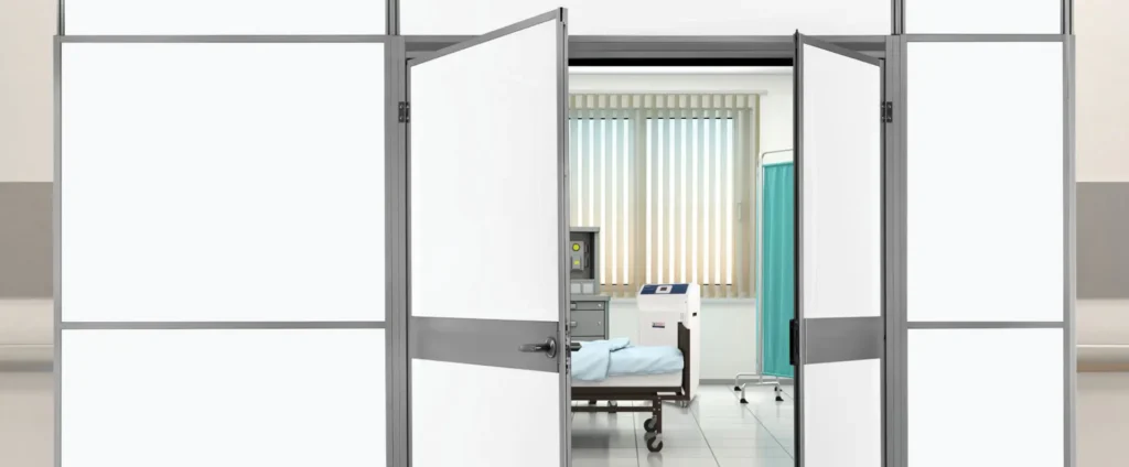 ICRA-compliant modular temporary wall in occupied hospital Bay Area