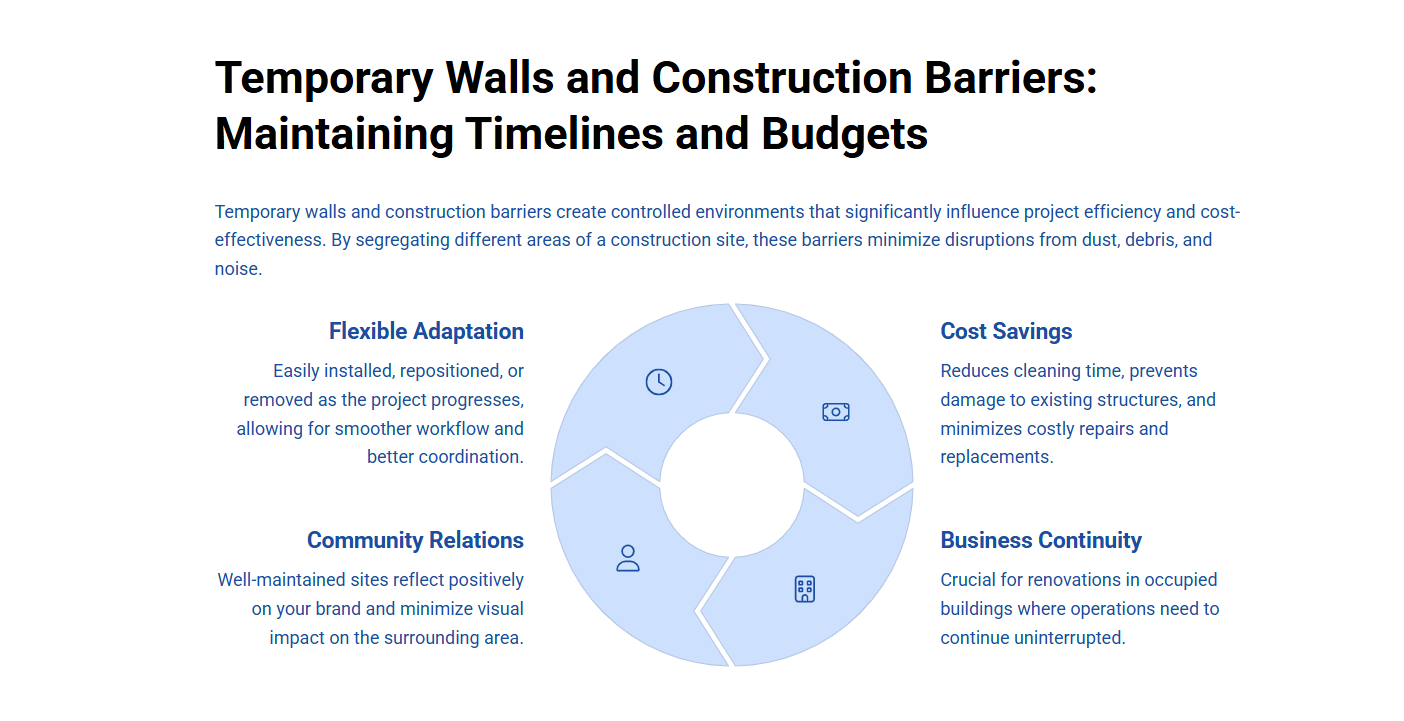 Temporary Walls and Constructions Help Maintain Construction Timelines and Barriers
