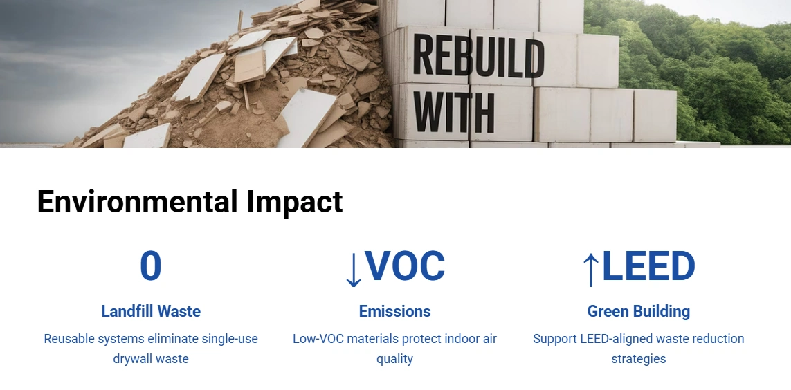 Environmental Impact of Sustainable Temporary Walls
