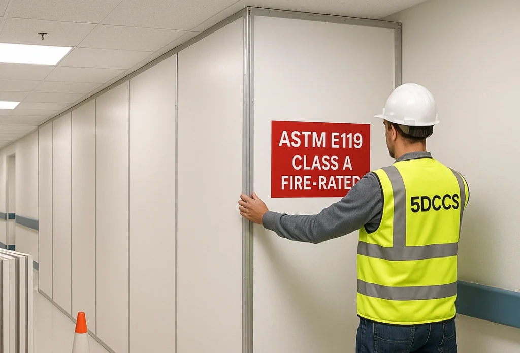 Fire-Rated Temporary Walls Installed