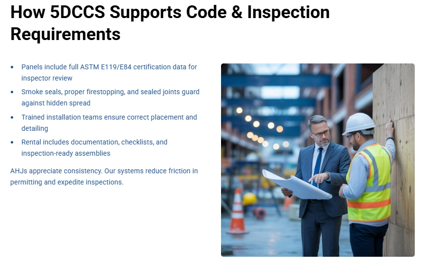 Why 5DCCS is the Right Choice for Fire-Rated Temporary Walls