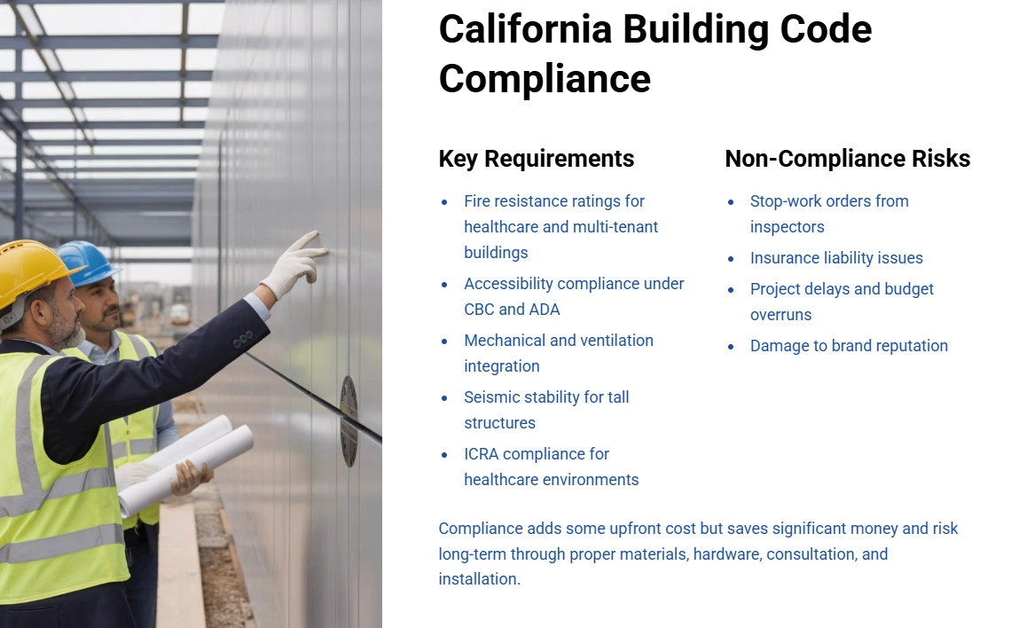 Modular Temp Wall Building Code Compliance in CA