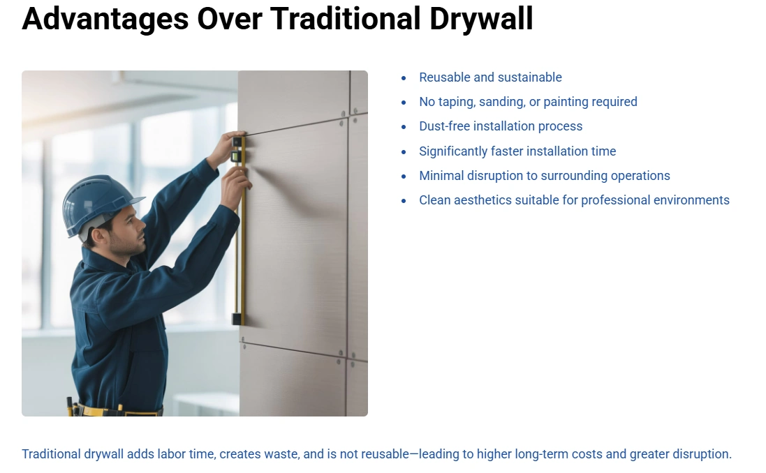 Modular Temporary Wall Advantages Compared to Drywall