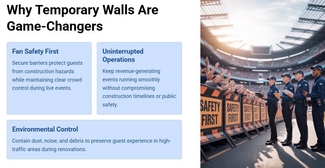 Temp Walls in Stadiums are Helpful