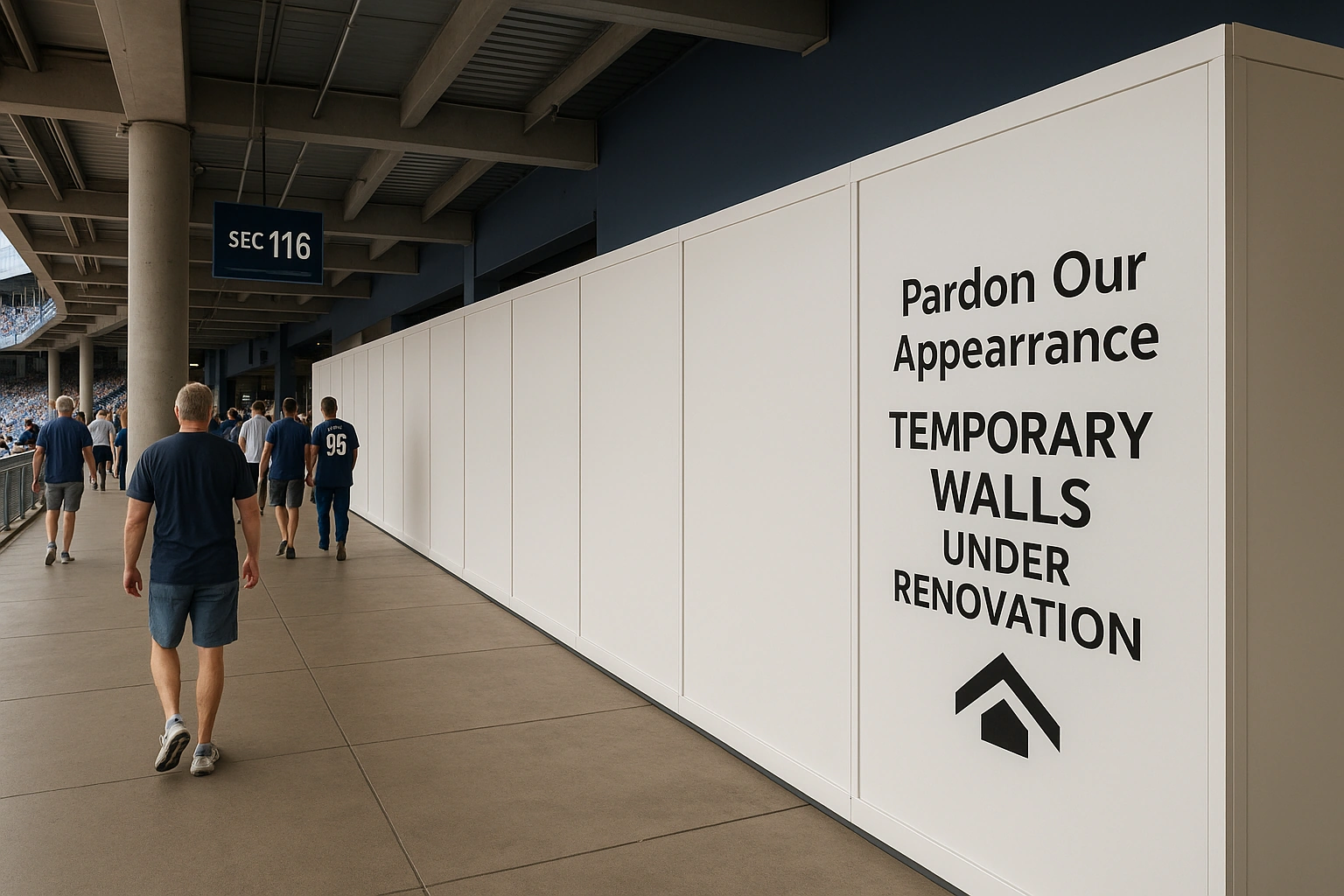 Temporary Walls on Concourse in Stadium