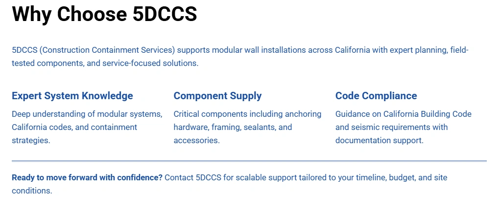 Why Choose 5DCCS for Your Temporary Wall Installation