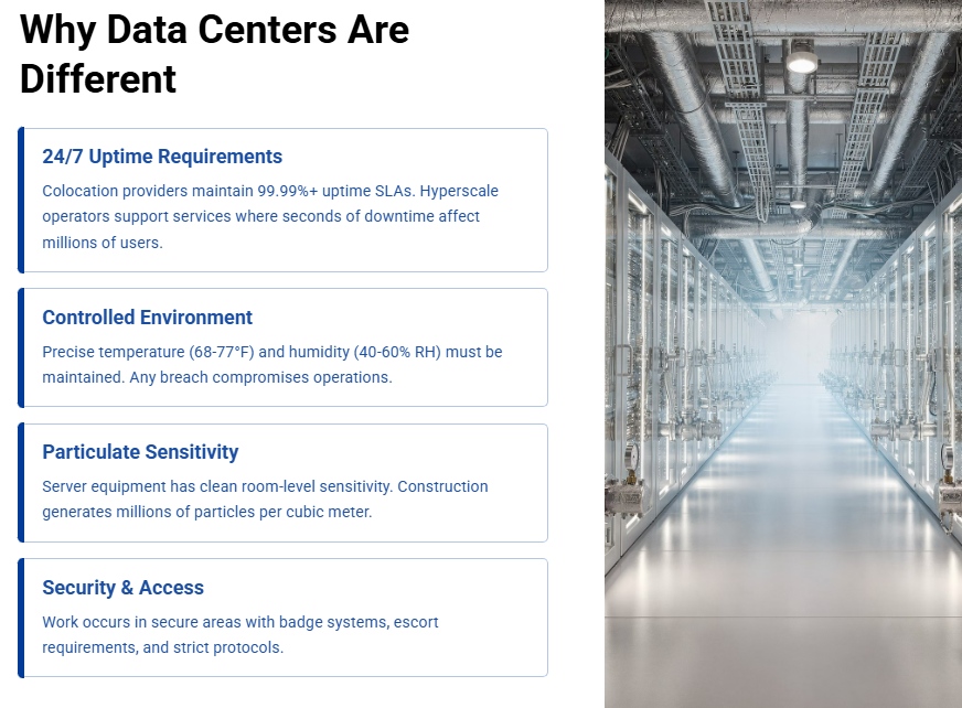 Why is Data Center Temporary Wall Containment Different