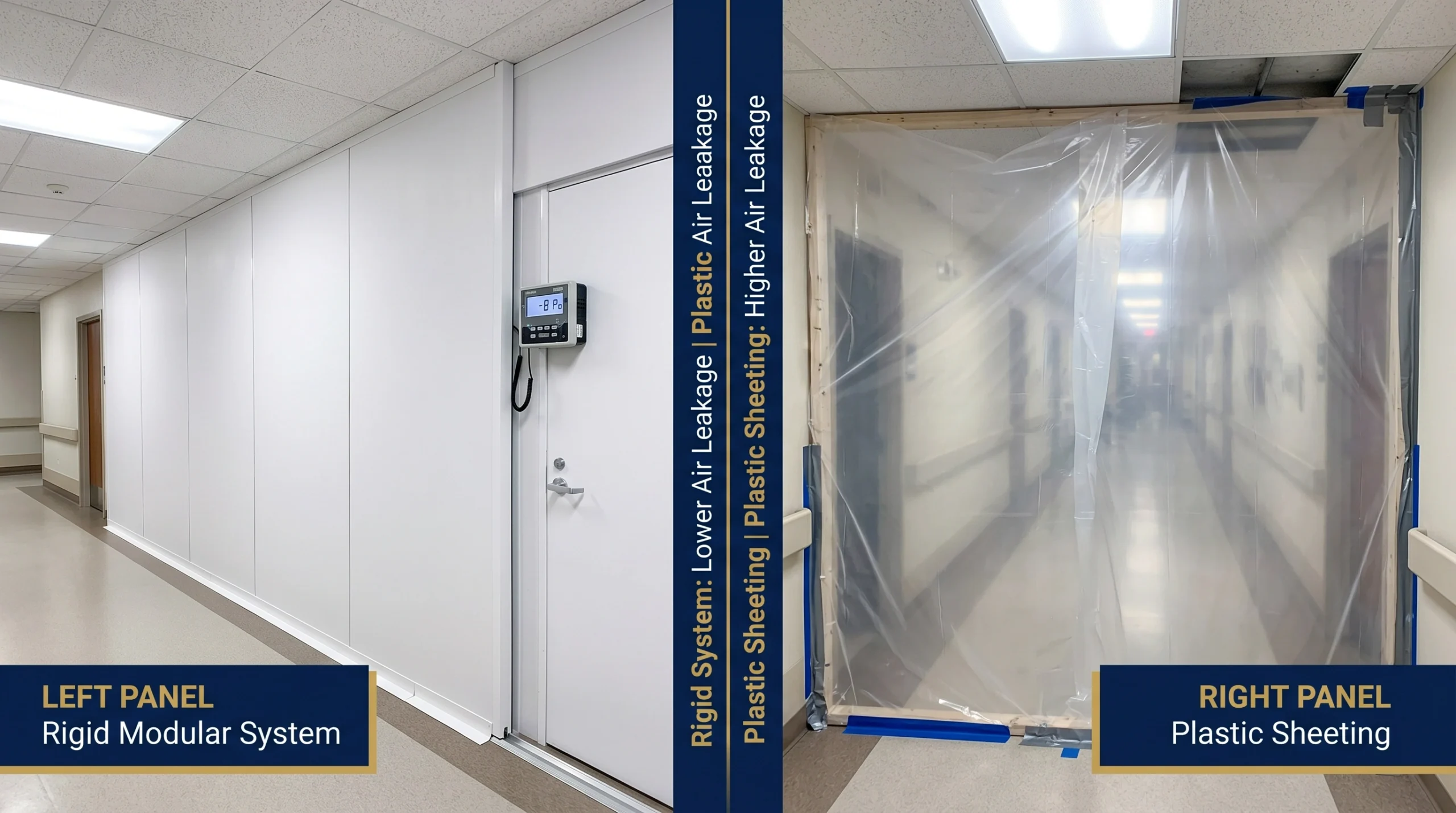 Containment Barrier Integrity Temporary Wall Vs Plastic Sheeting Comparison