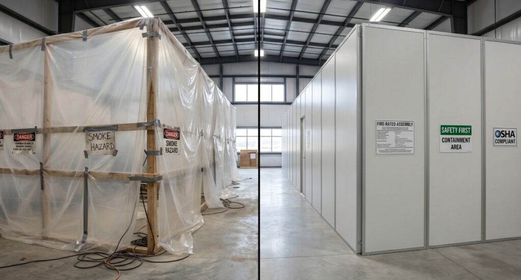 Fire-Rated Temp Walls and When You Need Them