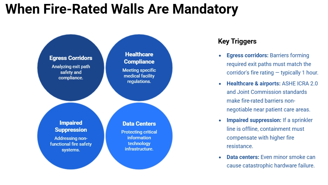 When Fire-Rated Temp Walls Are Mandatory