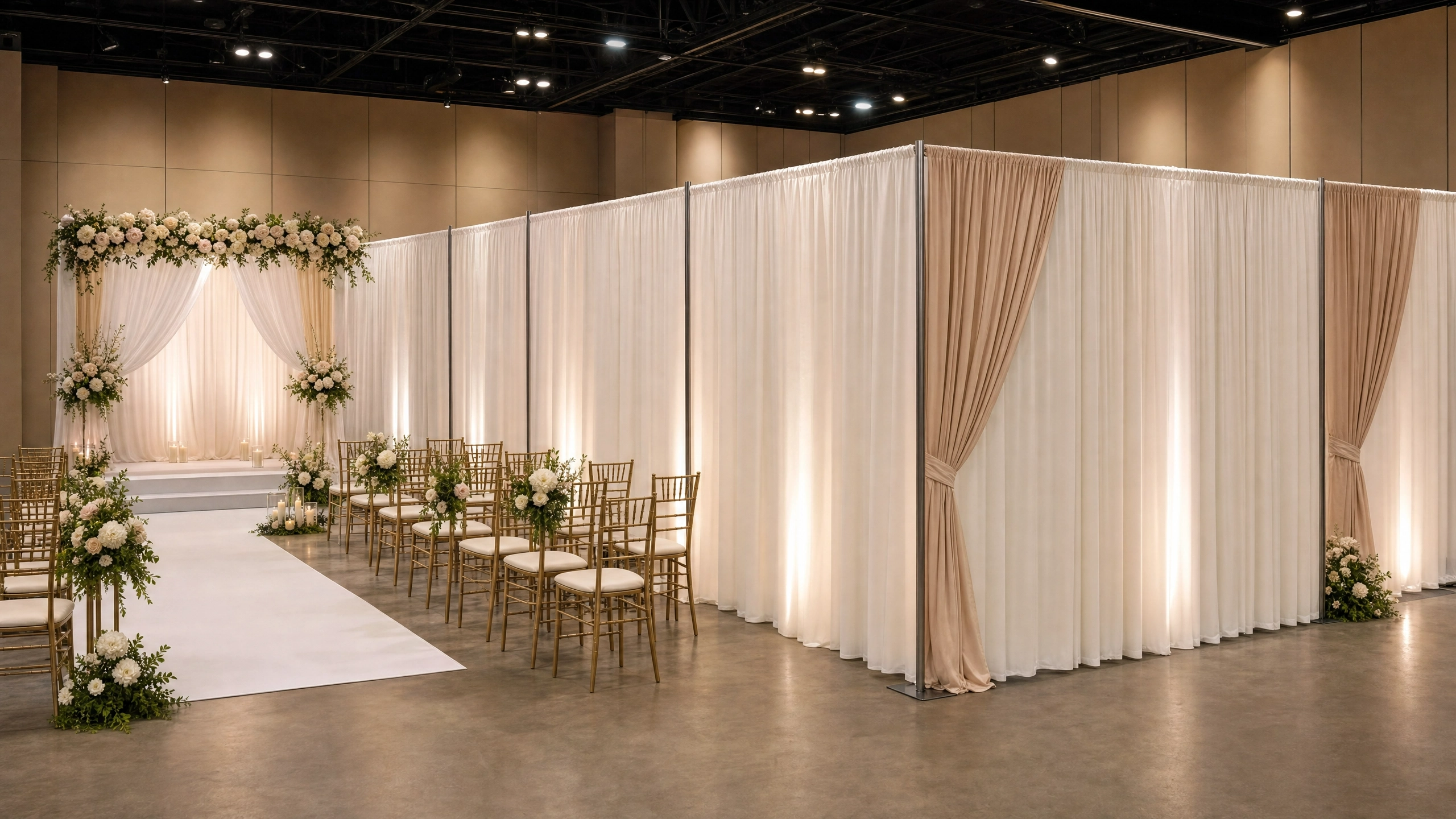 Pipe and Drape Private Event Temp Wall