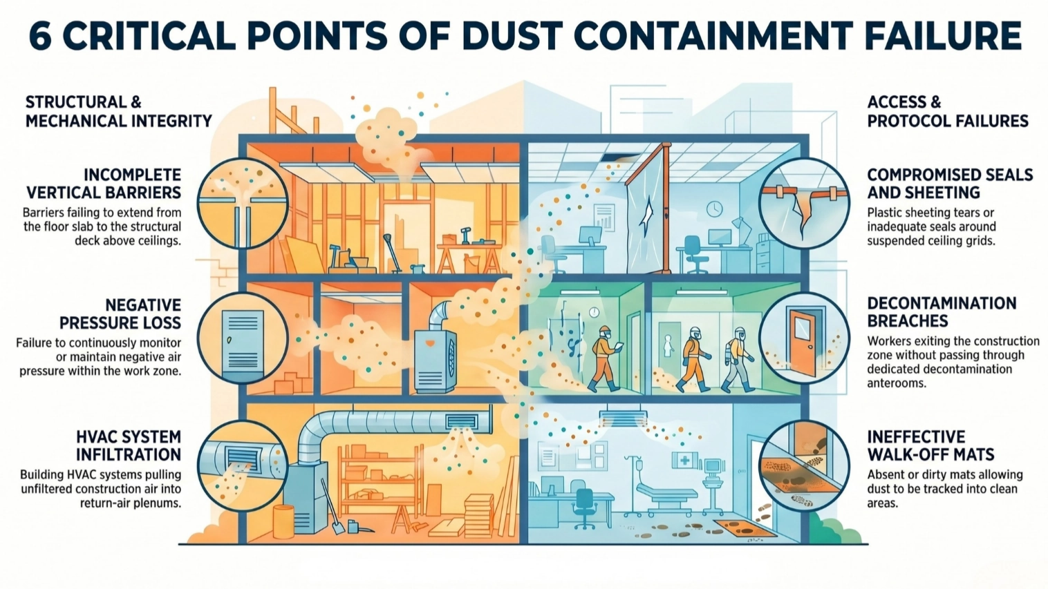 Six Critical Points of Common Containment Failures